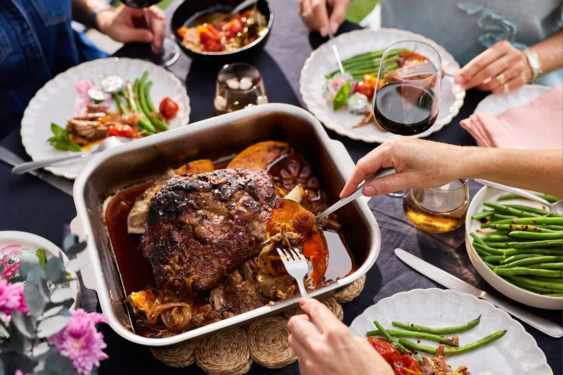 Slow-cooked Lamb Shoulder made in the Ultimate Roaster