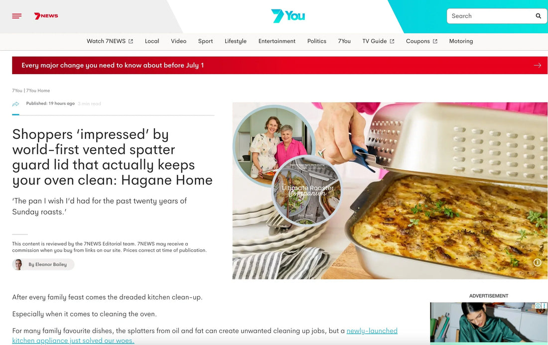 Hagane Home Ultimate Roaster as seen in 7 News
