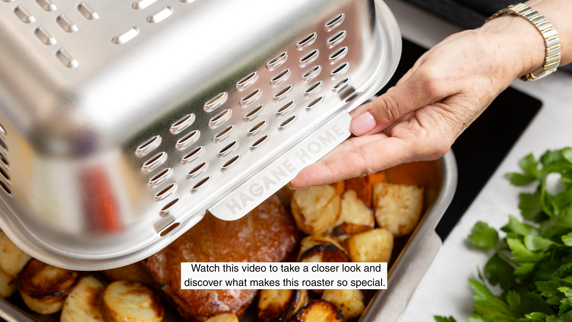 Details of the Hagane Home Ultimate Roaster being shown to you by the pan's founder. This is a game-changing roaster made for real kitchens to bring back the joy of roast night.